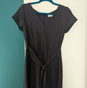 Loft Charcoal Great waist defined dress (10 Petite)